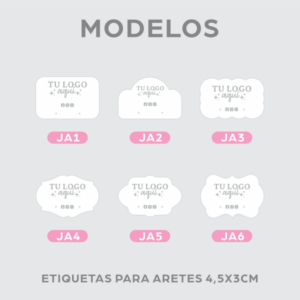 Etiquetas para Aretes 4.5x3 cms.