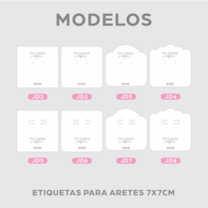 Etiquetas para Aretes 7x7 cms.
