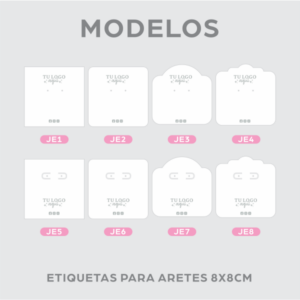 Etiquetas para Aretes 8x8 cms.