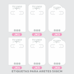 Etiquetas para Aretes 5x8 cms.