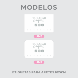 Etiquetas para Aretes 8X5 cms.