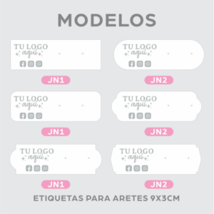 Etiquetas para Aretes 9X3 cms.